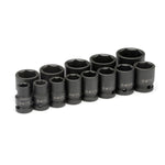 13pc SAE Standard Impact Socket Set - 1/2" Drive